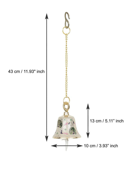 eCraftIndia Multicoloured Brass Hanging Pooja Bell Showpieces | Swadesiicart