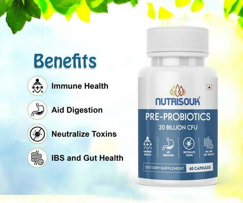 Nutrisouk Pre-Probiotics 20 Billion CFU Capsules - Swadesiicart