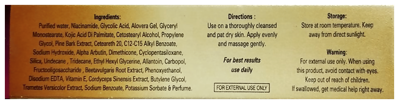 Rejuglow Gel with Glycolic Acid, Kojic Acid, Niacinamide & Vitamin E | Swadesiicart