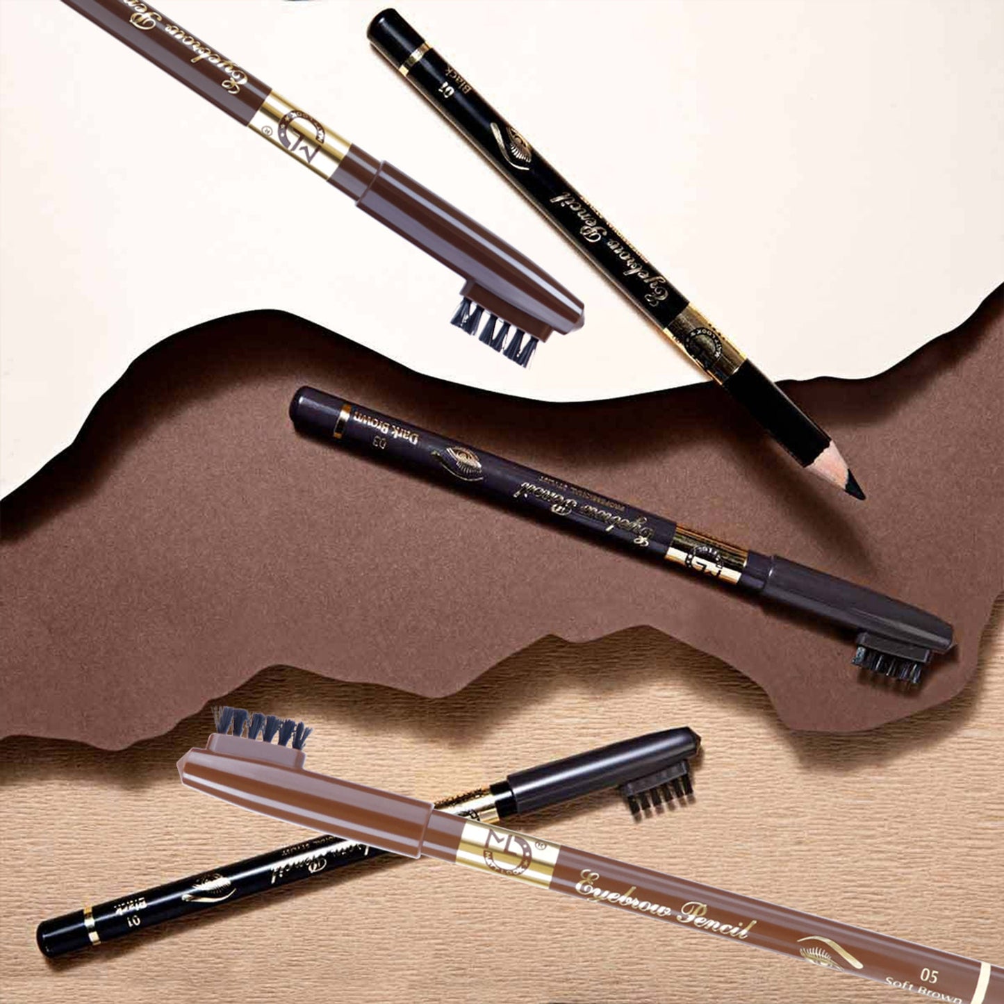 Matt Look Long Lasting Formula Professional Stylist Eyebrow Pencil - Black - Swadesiicart