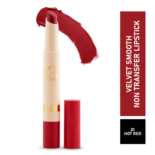 Matt Look Velvet Smooth Non Transfer Lipstick - Hot Red - Swadesiicart