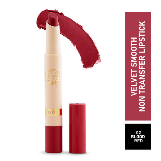 Matt Look Velvet Smooth Non Transfer Lipstick - Blood Red - Swadesiicart