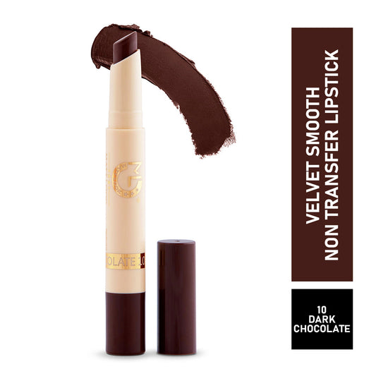 Matt Look Velvet Smooth Non Transfer Lipstick - Dark Chocolate - Swadesiicart