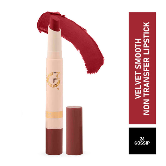 Matt Look Velvet Smooth Non Transfer Lipstick - Gossip - Swadesiicart