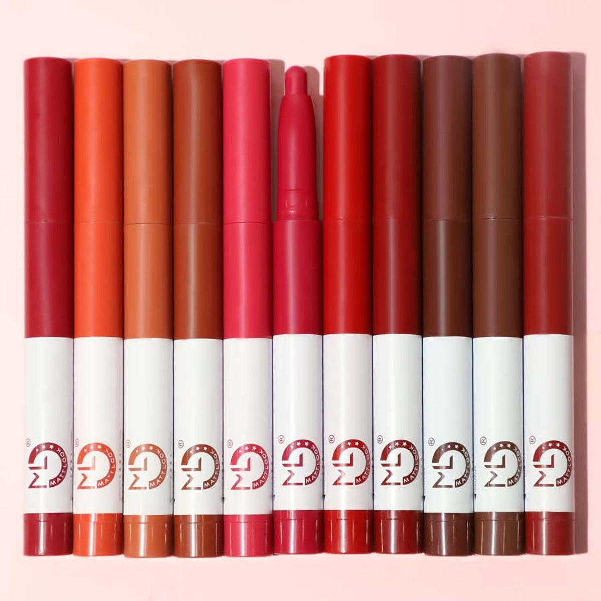 Matt Look Power Last Lip Stain Crayon Lipstick - Pink Necktar