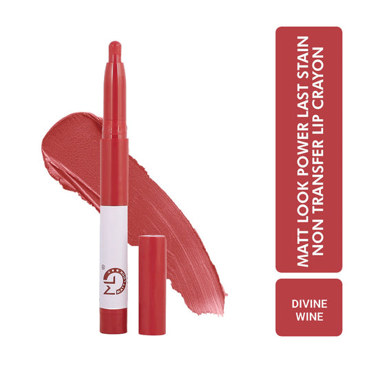 Matt Look Power Last Lip Stain Crayon Lipstick - Saturday Night - Swadesiicart