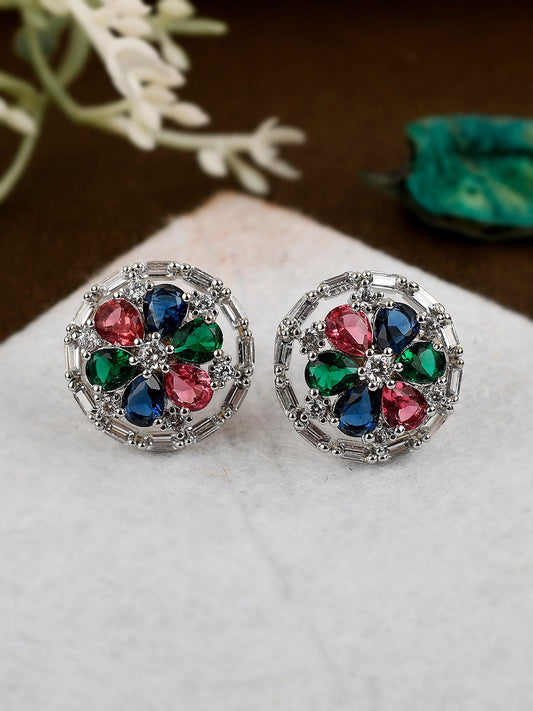 Shoshaa Multicoloured Contemporary Studs Earrings | Swadesiicart
