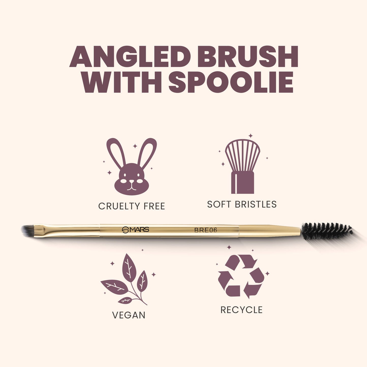 MARS Cosmetics Artist'S Arsenal Professional Angled Brush With Spoolie