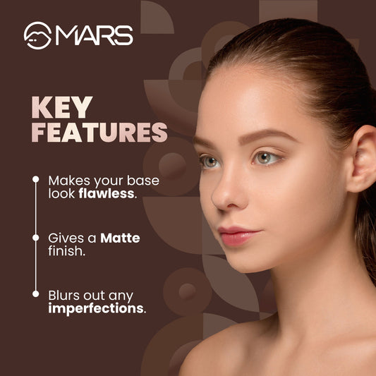 MARS Cosmetics Matte On Compact Powder with Applicator Puff - 05 Honey - Swadesiicart