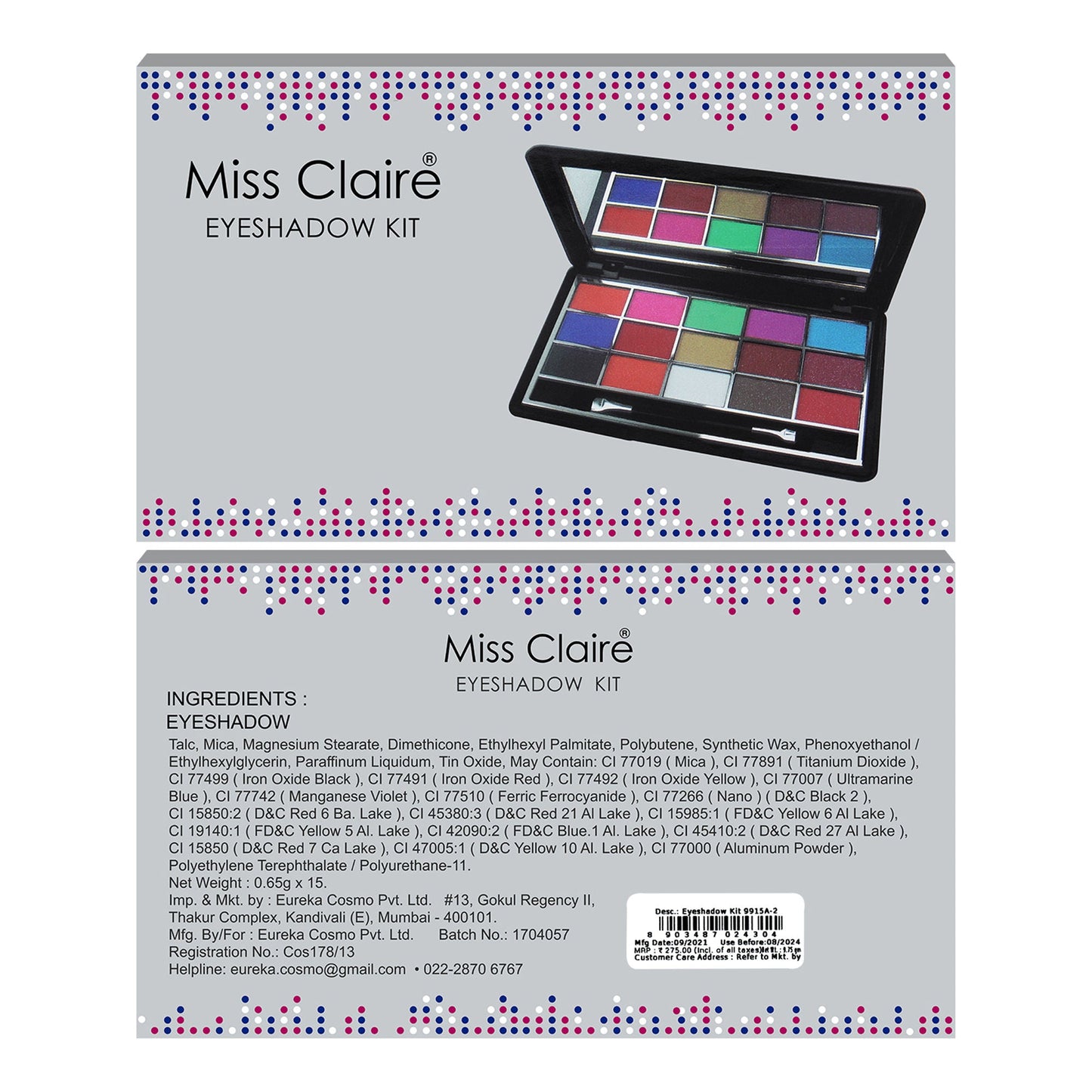 Miss Claire Eyeshadow Kit - 9915A-2 | Swadesiicart
