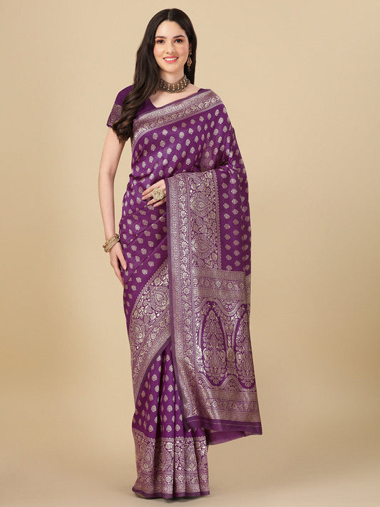 Kalini Ethnic Motifs Zari Art Silk Banarasi Saree | Swadesiicart