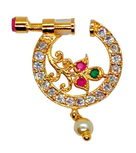 Multicolor Designer Floral Nose Ring | Swadesiicart
