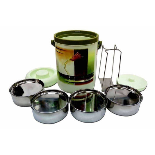 Milton Knight Stainless Steel Insulated Lunch Box-Lunch Carrier - 4 Box Lunch - Swadesiicart