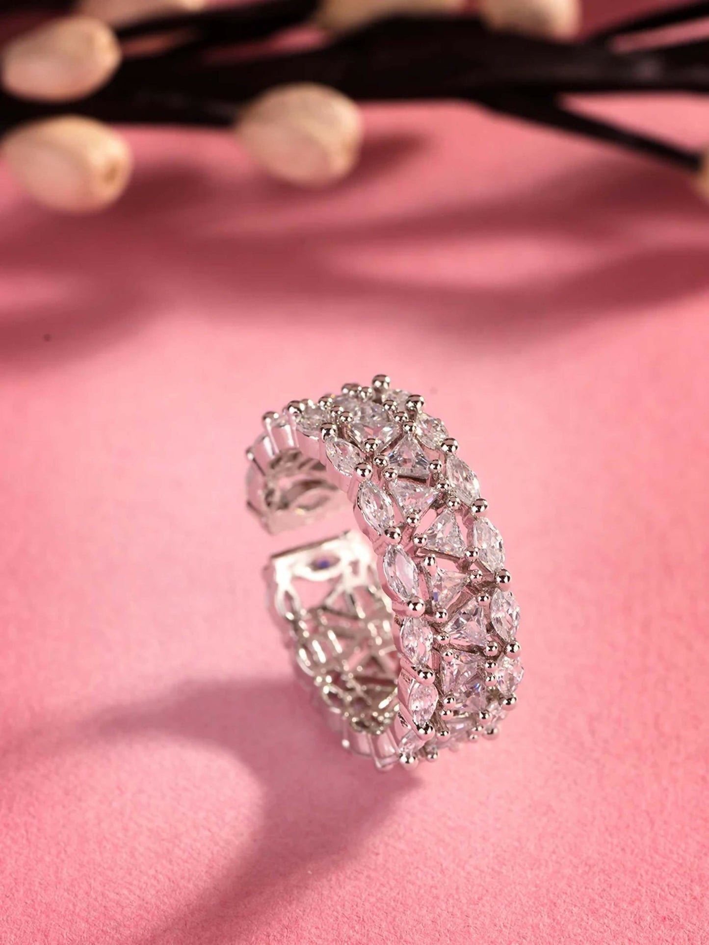 Joban Fashion Silver Brass Adjustable Ring | Swadesiicart