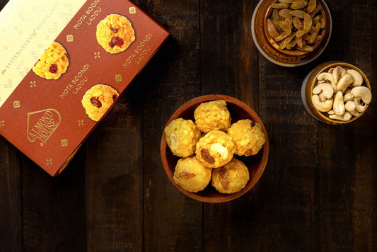 Almond House Motaboondi Laddu (MAP) - Swadesiicart