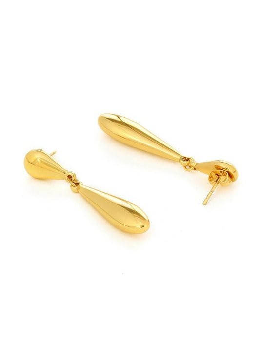 Golden Drop Earrings - Ruby Raang | Swadesiicart