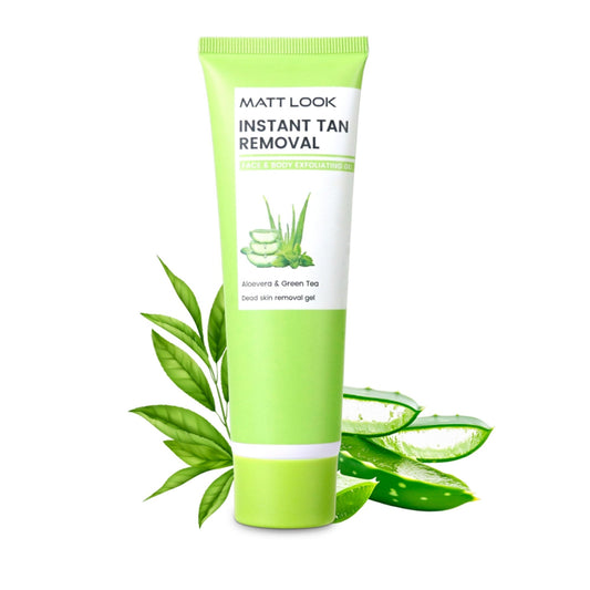 Matt Look Instant Tan Removal With Aloevera & Green Tea - Swadesiicart