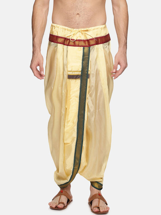 Sethukrishna Men Beige Solid Dhoti Pant | Swadesiicart