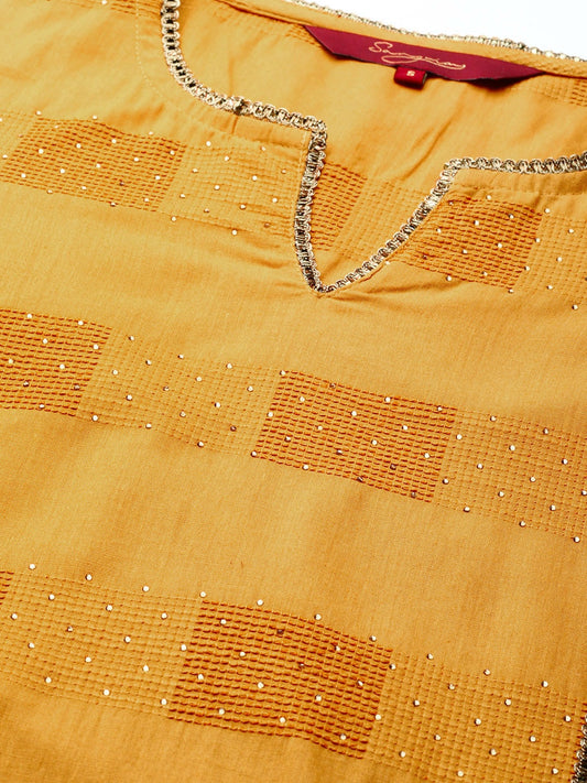Sangria Embellished Cotton Kurta - Swadesiicart