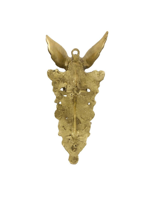 eCraftIndia Gold-Toned Handcrafted Bird Wall Hanging with Diya for 5 wicks | Swadesiicart