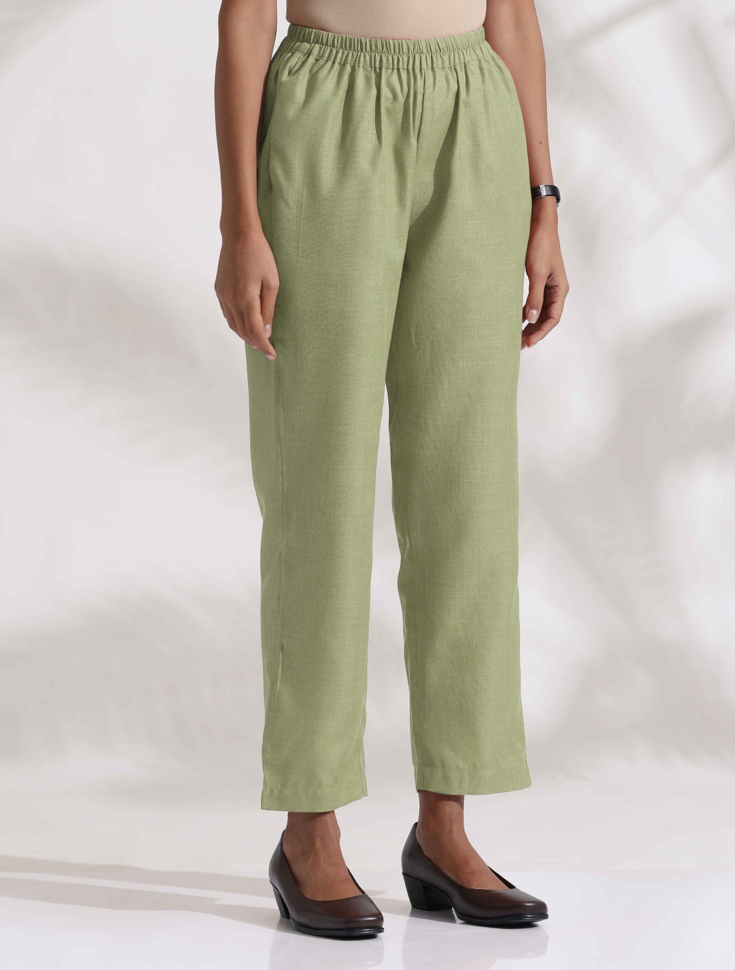 trueBrowns Green Cotton Blend Co-ord Set - Swadesiicart