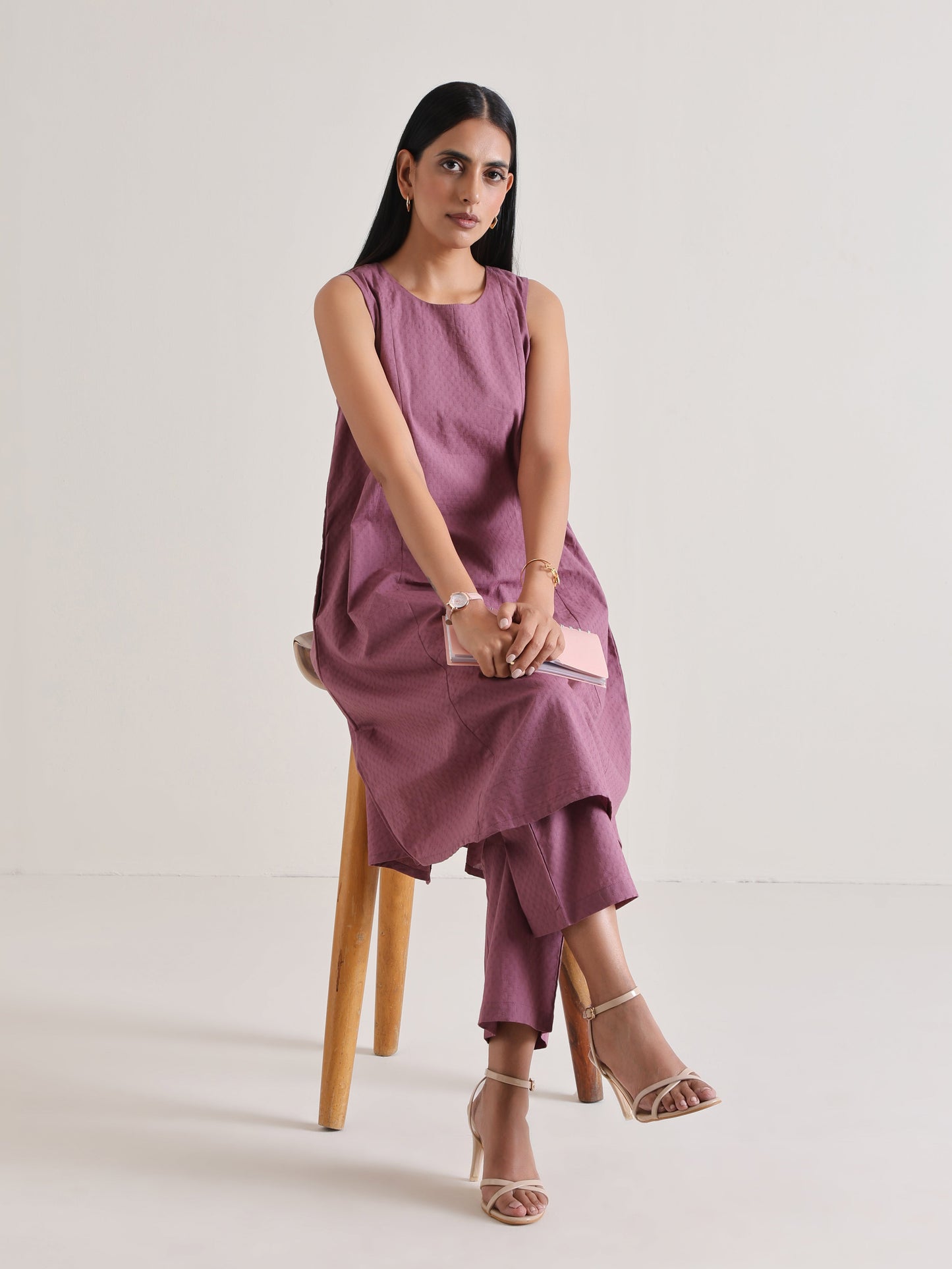 trueBrowns Orchid Panelled Co-ord Set - Swadesiicart