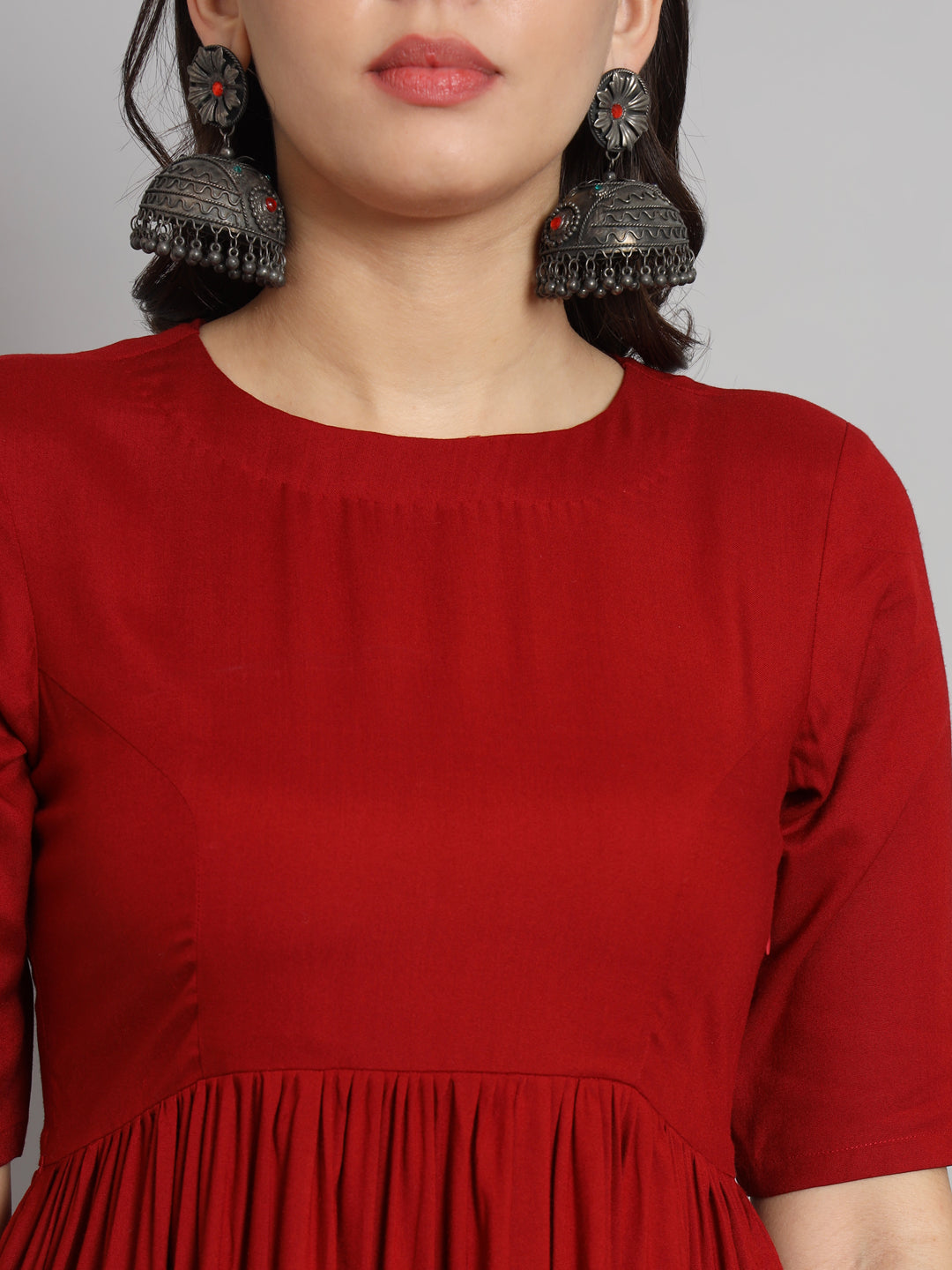 Fab Fashion Cherry Red Co-Ord set - Swadesiicart
