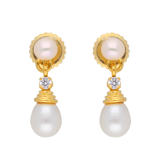 J Pearls Button Drop Pearl Set - Real Pearl Jewelry