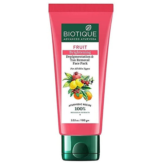 Biotique Advanced Ayurveda Fruit Brightening Depigmentation & Tan Removal Face Pack - Swadesiicart