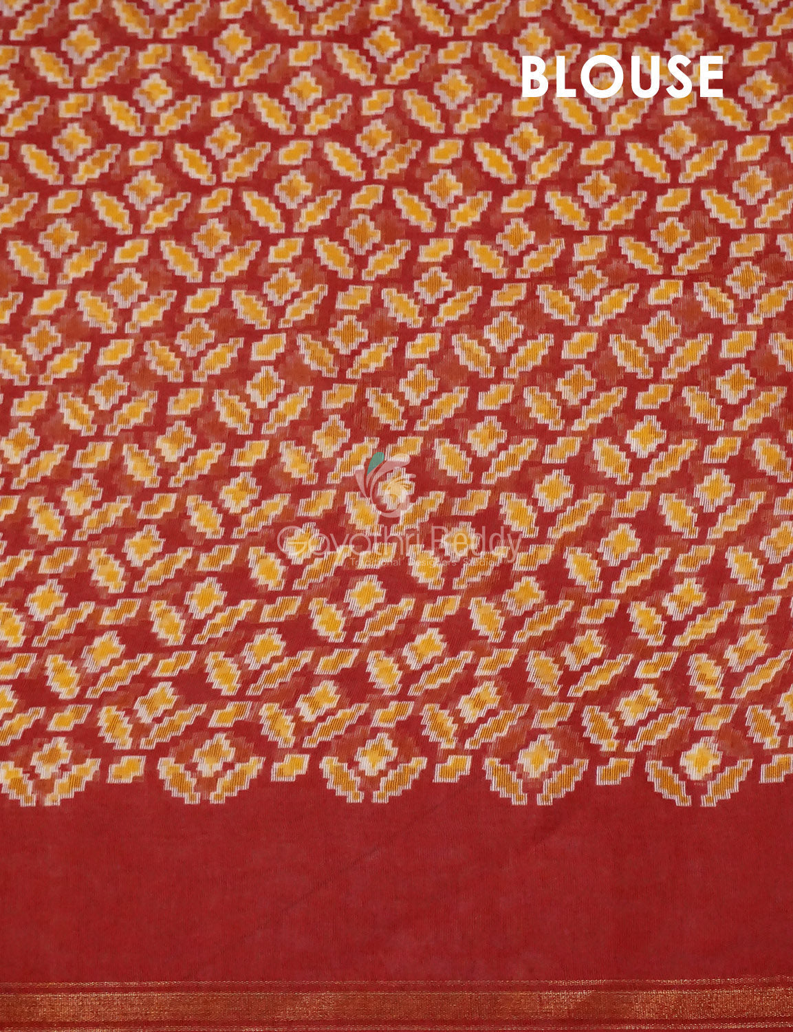 Brown And Red Coloured Patola Print Semi Chanderi Saree By Gayathri Reddy Designer Studio | Swadesiicart