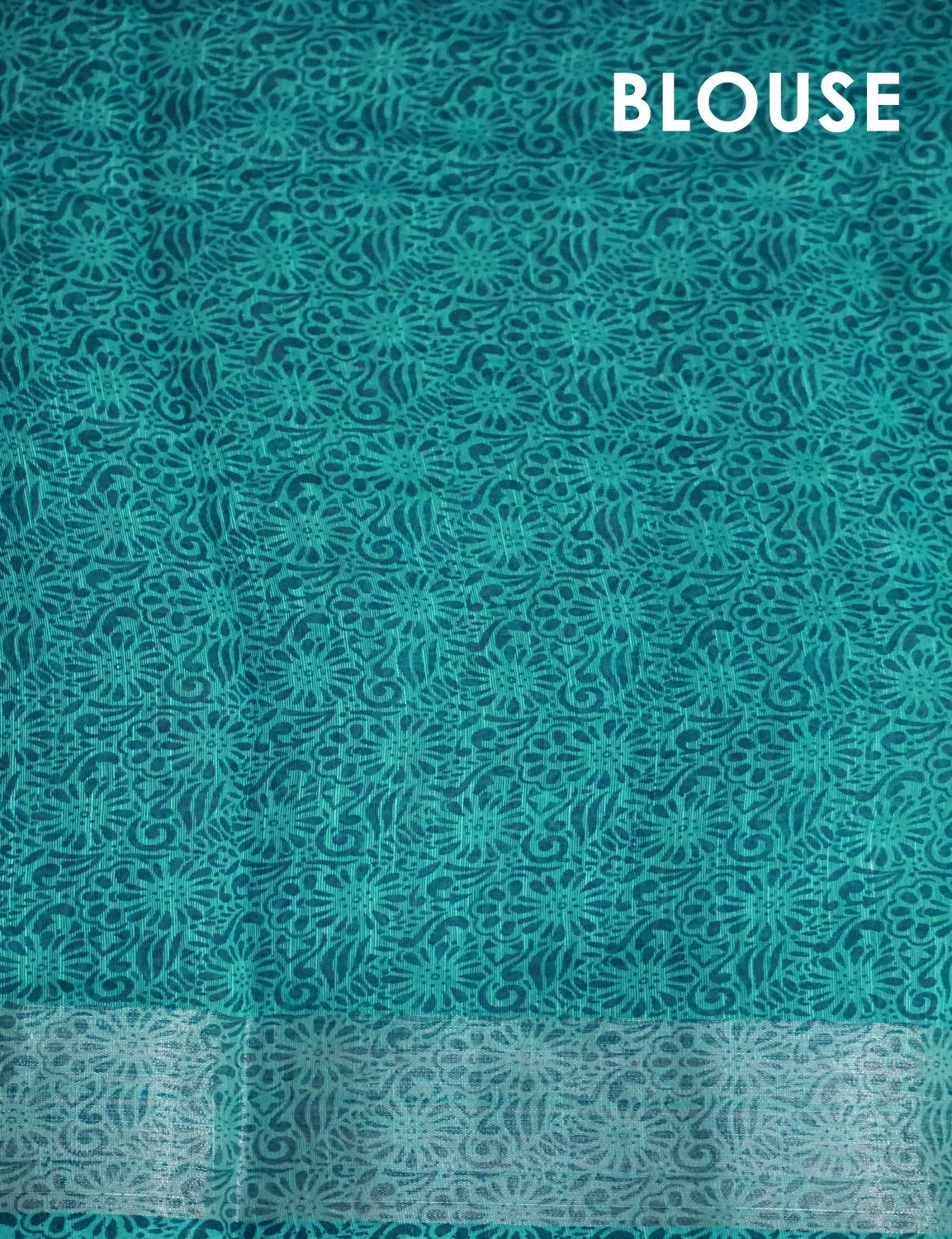 Pastel Green and Blue Digital Prin Semi Chanderi Saree By Gayathri Reddy Designer Studio | Swadesiicart