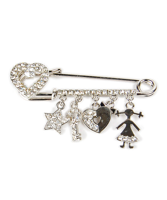 Rhodium-Plated Alloy Designer Stylish Brooch Pin - The Pari | Swadesiicart