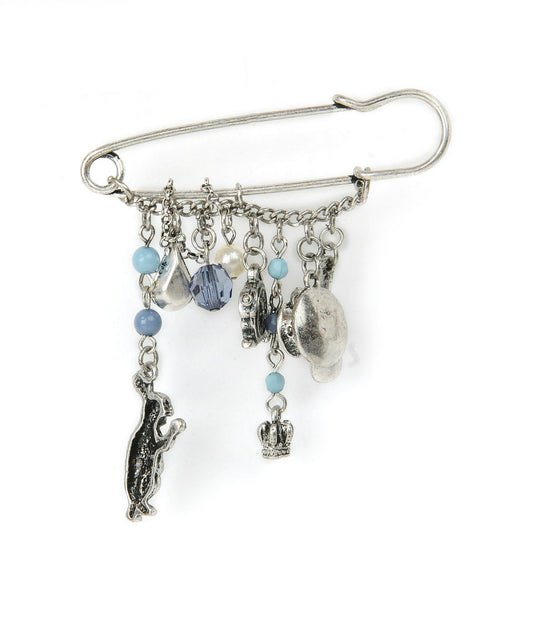 Rhodium-Plated Alloy Designer Stylish Brooch Pin - The Pari | Swadesiicart