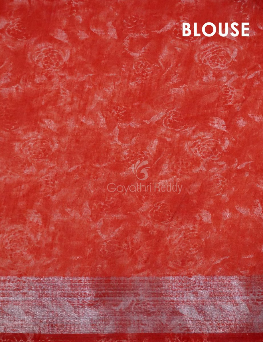 Baby Apple Green Colour Floral Printed Semi Chanderi Saree By Gayathri Reddy Designer Studio | Swadesiicart