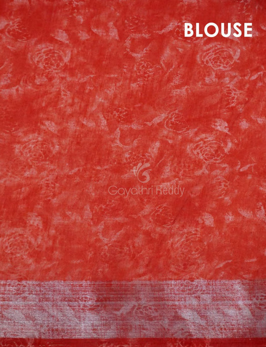Baby Apple Green Colour Floral Printed Semi Chanderi Saree By Gayathri Reddy Designer Studio | Swadesiicart