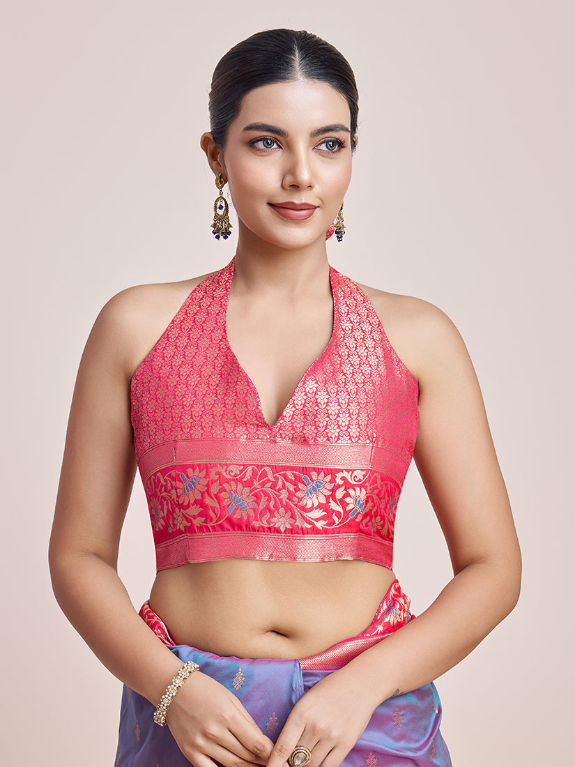 Monjolika Fashion Violet Banarasi Silk In Satin Is Classy Embellished With Golden Zari Work Saree | Swadesiicart