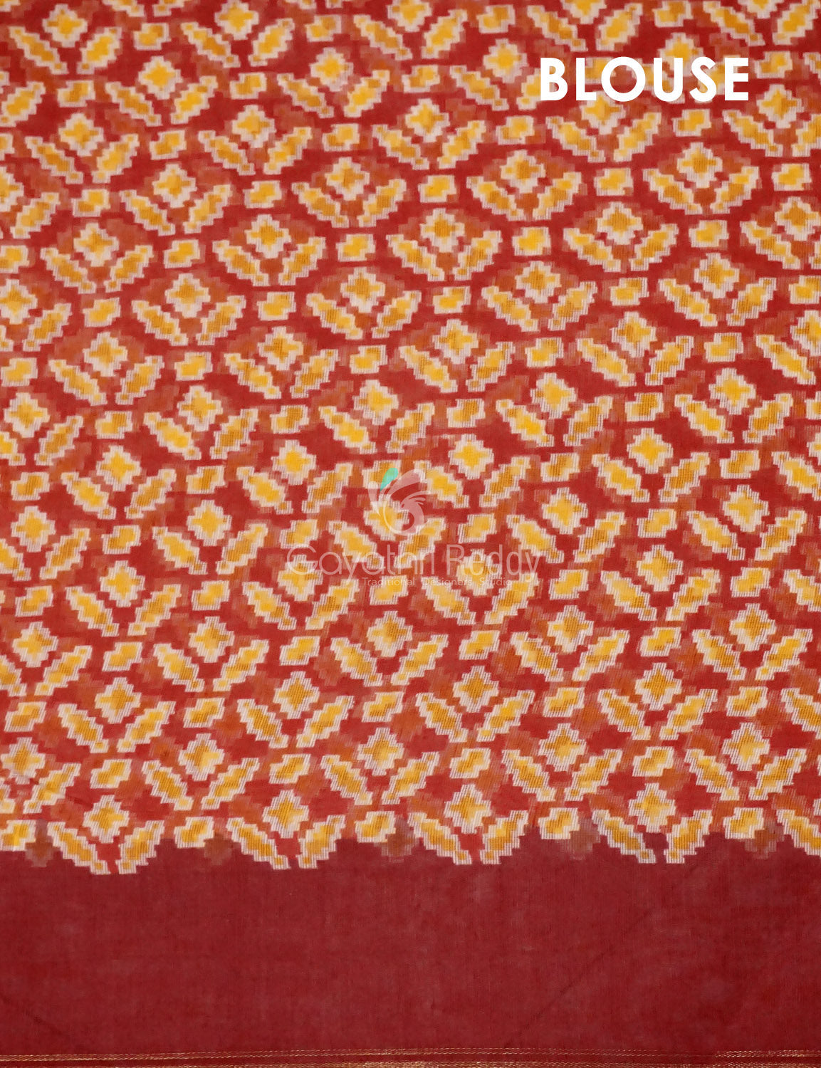 Red Colored Patola Print Semi Chanderi Saree By Gayathri Reddy Designer Studio | Swadesiicart
