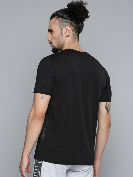 Alcis Men Black & White Typography Printed Slim Fit Training or Gym T-shirt | Swadesiicart