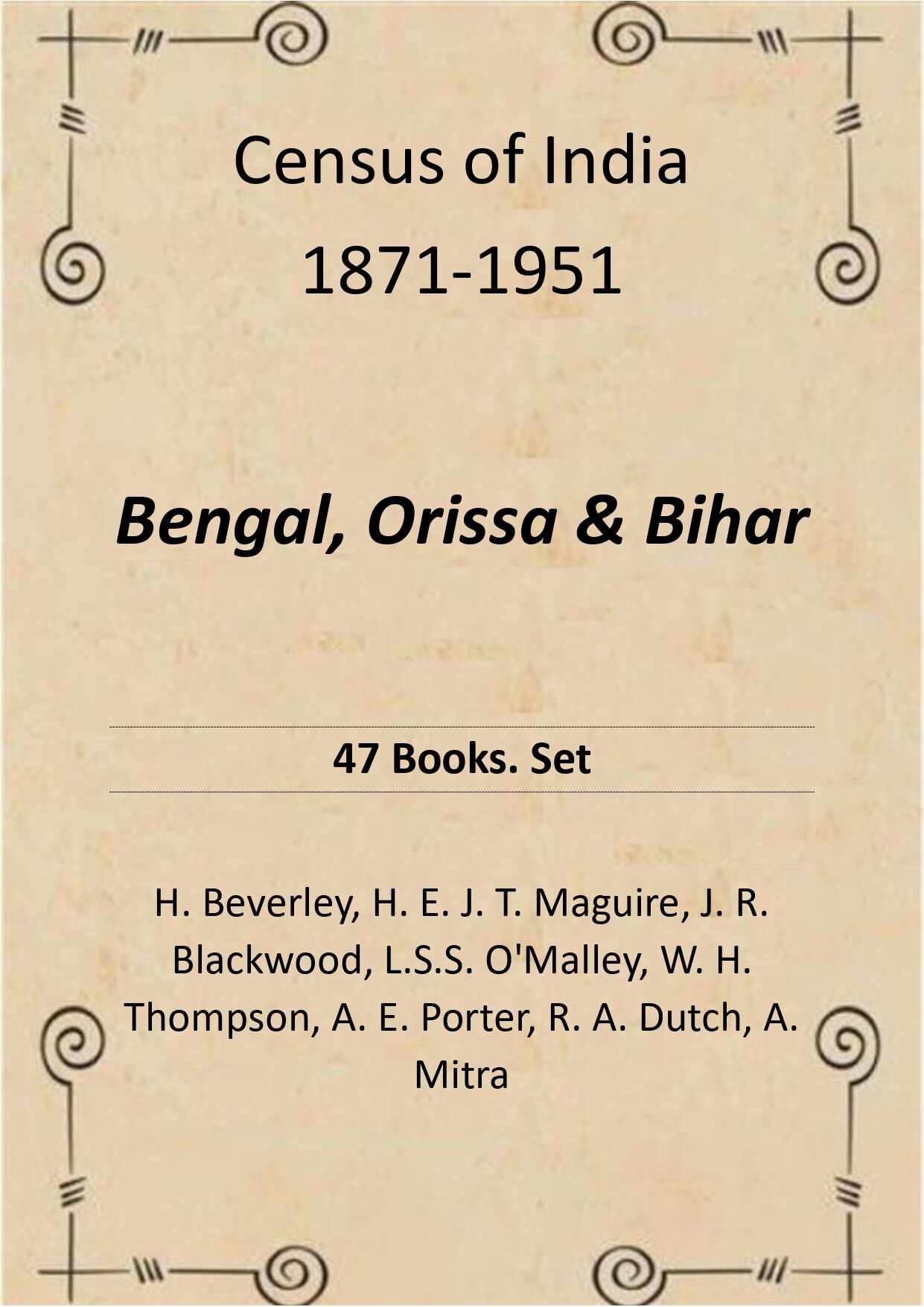 Census of India 1871-1951: Bengal, Orissa & Bihar - Gyan Books - Swadesiicart