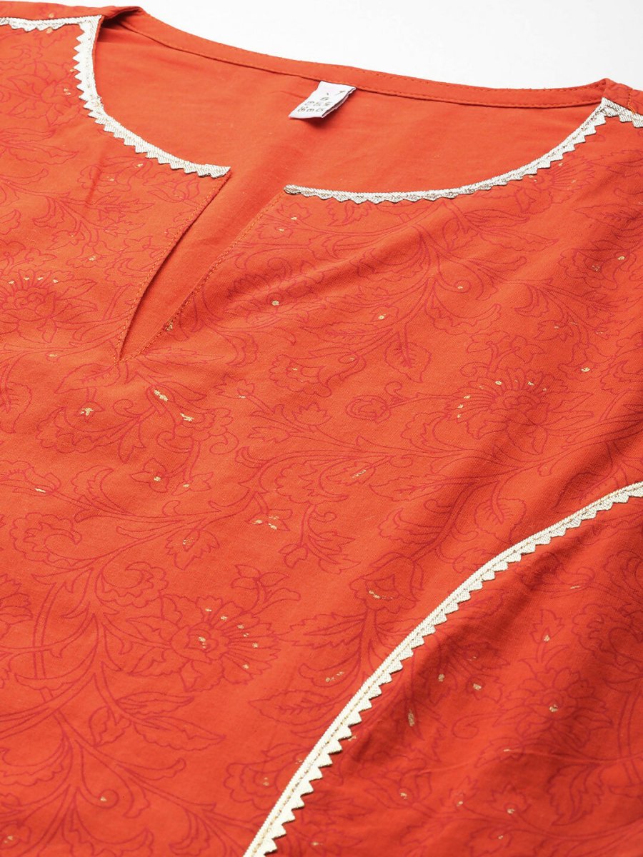 Ahalyaa Women's Traditional Wear Co-ods - Orange - Swadesiicart