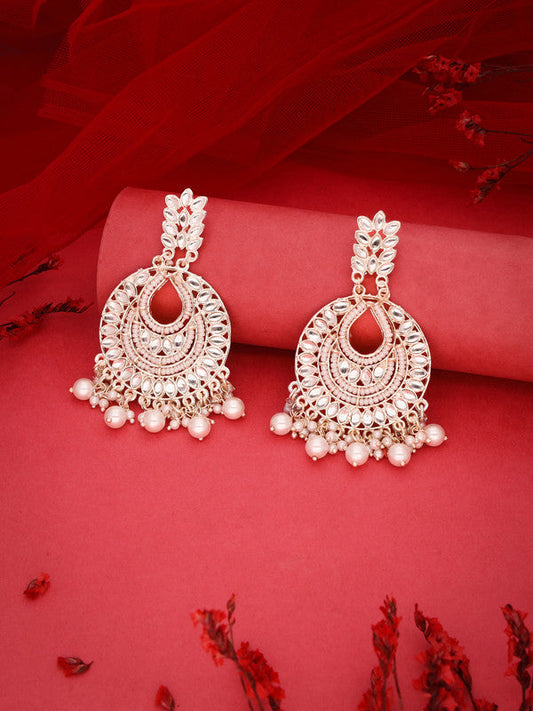Tehzeeb Creations Pack of 1 Gold Drop & Danglers Earring For Women & Girls Diamond, Pearl Brass Drops & Danglers | Swadesiicart
