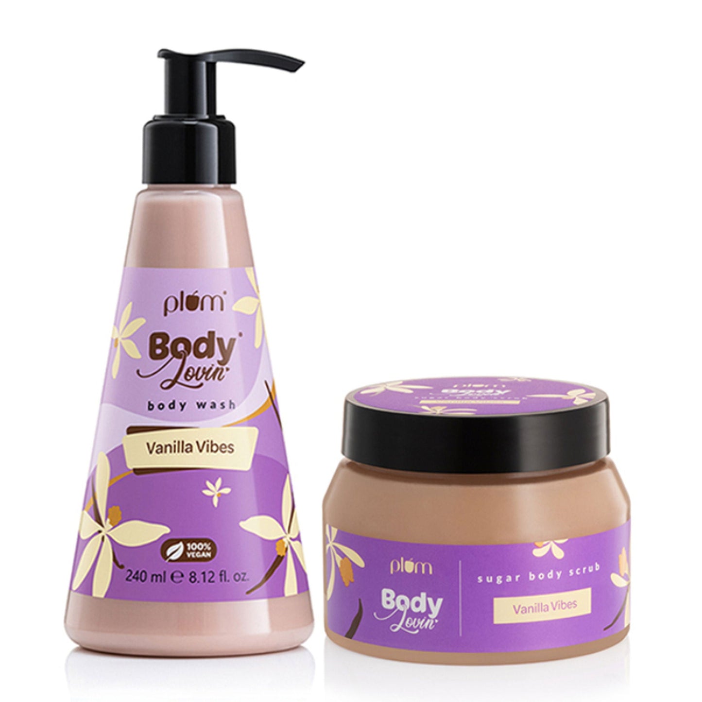 Plum BodyLovin' Vanilla Vibes Scrub & Shower Body Polishing Duo - Swadesiicart