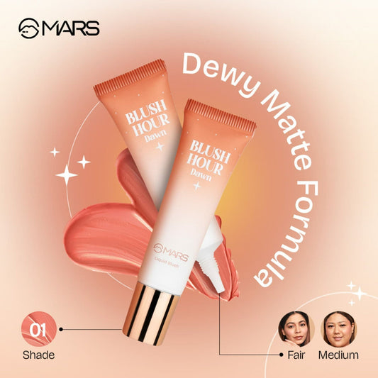 MARS Cosmetics Liquid Blush Hour Dewy-Matte Finish - 01 Dawn - Swadesiicart