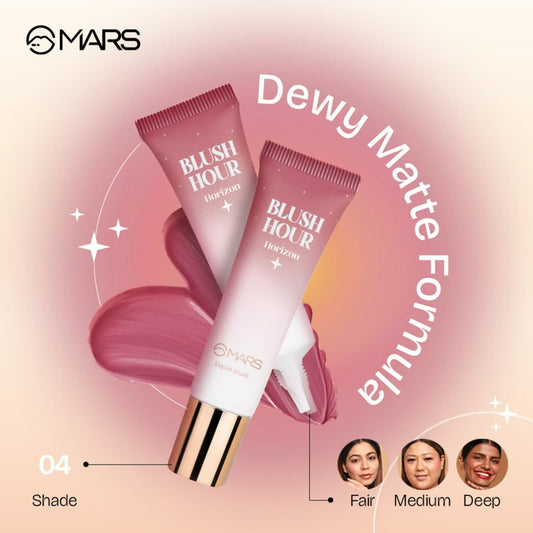 MARS Cosmetics Liquid Blush Hour Dewy-Matte Finish - 04 Horizon - Swadesiicart