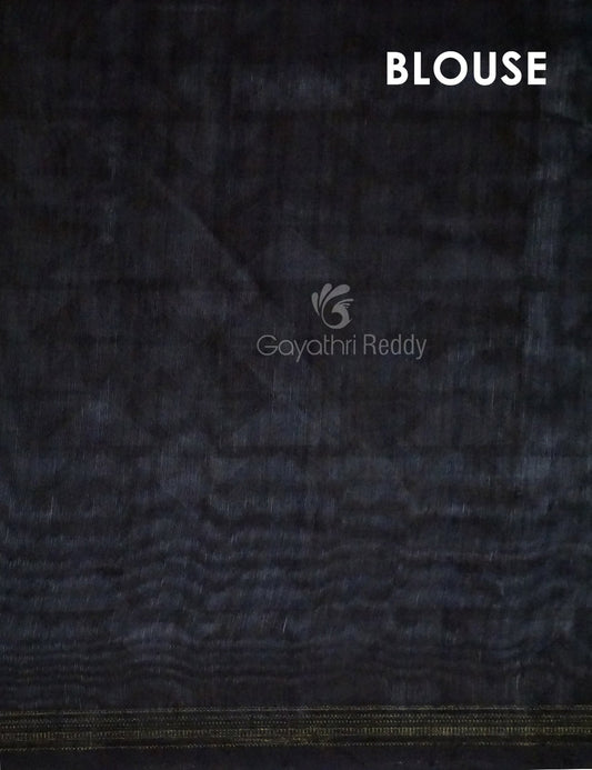 Slate Black Colour Leheriya Design Semi Chanderi Saree By Gayathri Reddy Designer Studio | Swadesiicart