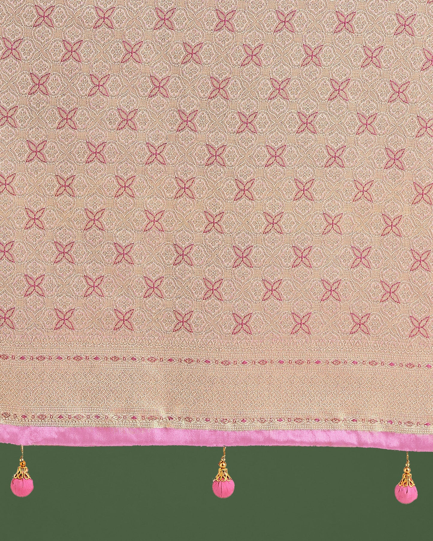 Monjolika Fashion Wonderful Light Pink Soft Banarasi Satin Silk Leheriya Design Saree | Swadesiicart
