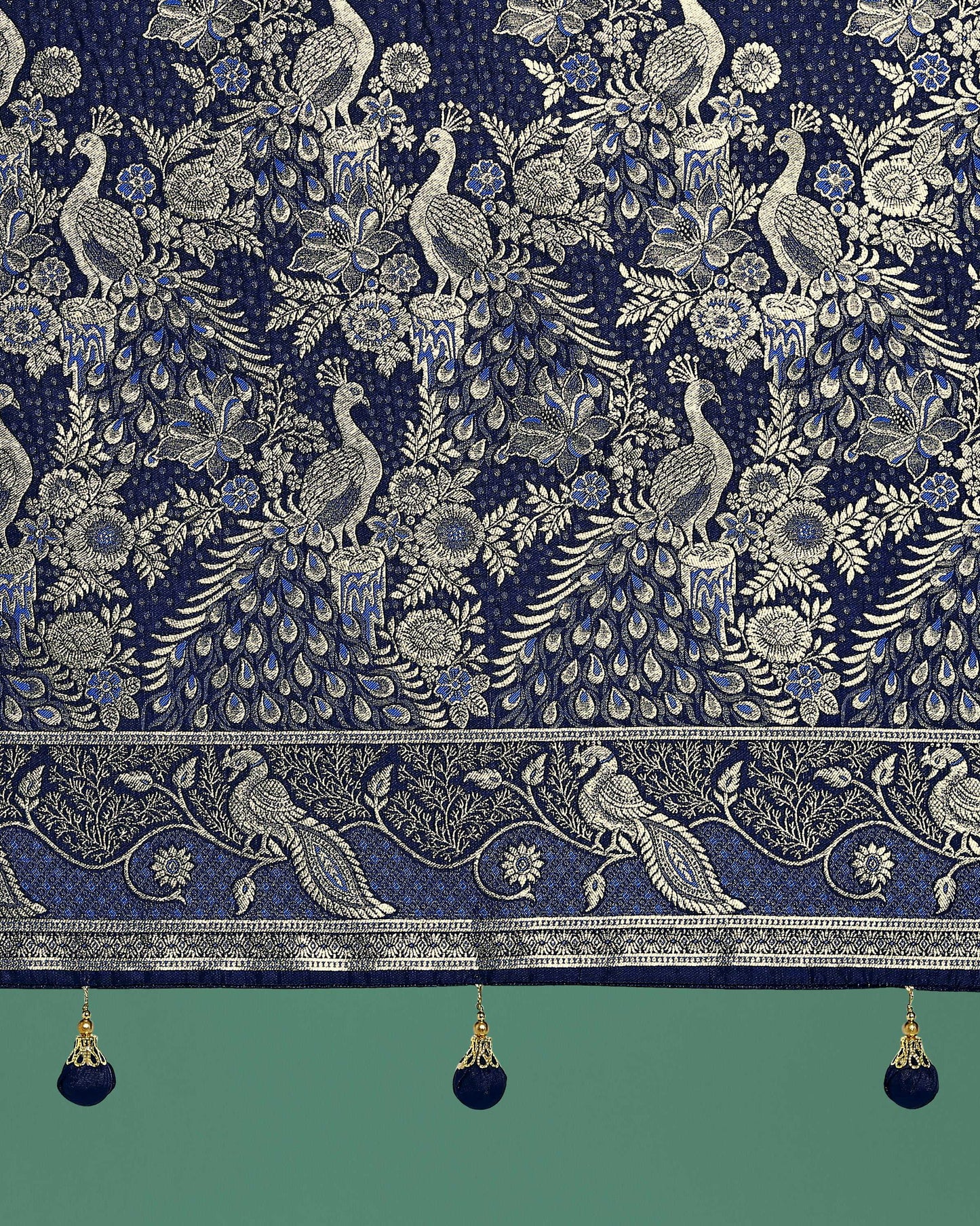 Monjolika Fashion Traditional Blue Woven Banarasi Satin Silk Saree | Swadesiicart