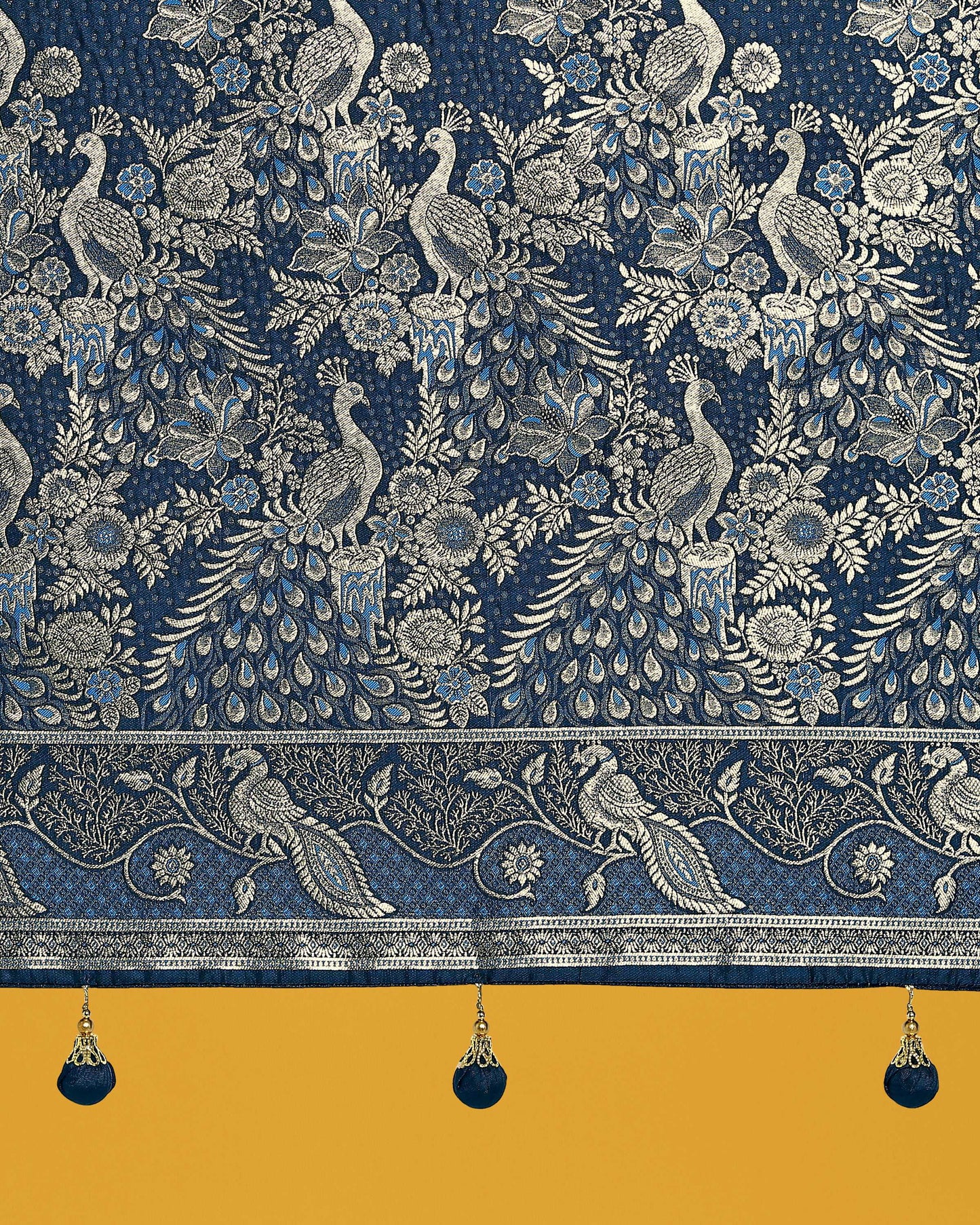 Monjolika Fashion Traditional Aqua blue Woven Banarasi Satin Silk Saree | Swadesiicart