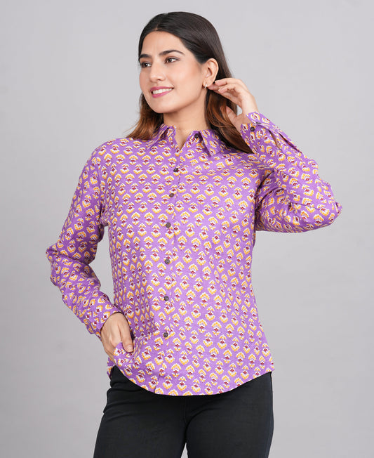 House of RP Women's Pink Cotton Floral Printed Casual Shirt | Swadesiicart