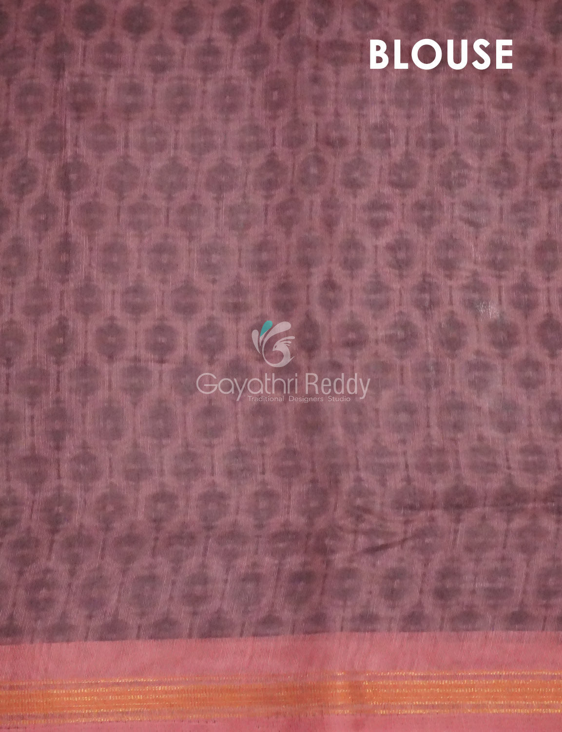 Mauve Pink Colour Geometric Print Semi Chanderi Saree By Gayathri Reddy Designer Studio | Swadesiicart